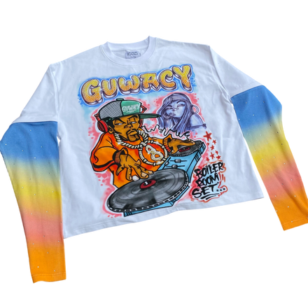 DOUBLE LAYER DJ BLING TEE (DETACHABLE SLEEVES)